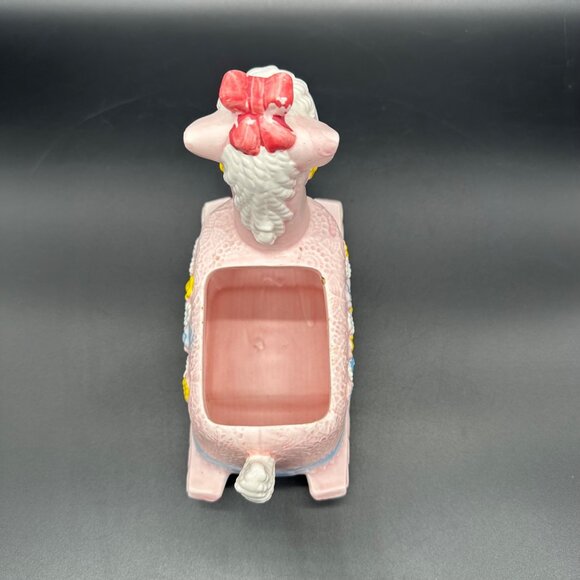 Vintage Baby Rocking Horse Planter Pink Kitsch Napco Taiwan Catch All Storage - Picture 6 of 12